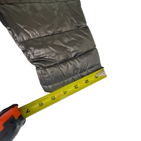 Andrew Marc Packable Lightweight Down Hood Jacket M Metallic Gray Puffer Winter - Picture 6 of 9